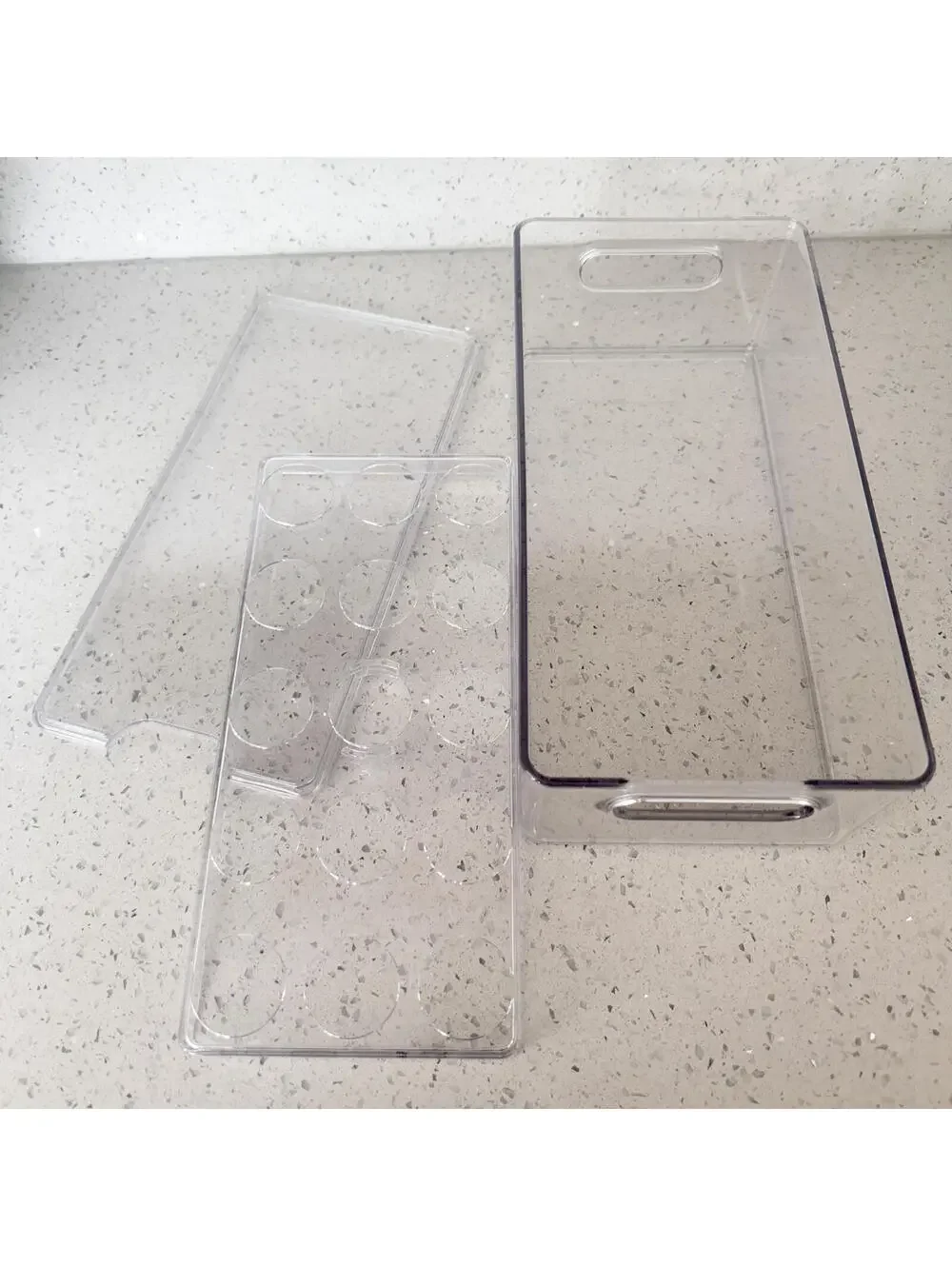 Clear Plastic Stackable Egg Holder Organizer